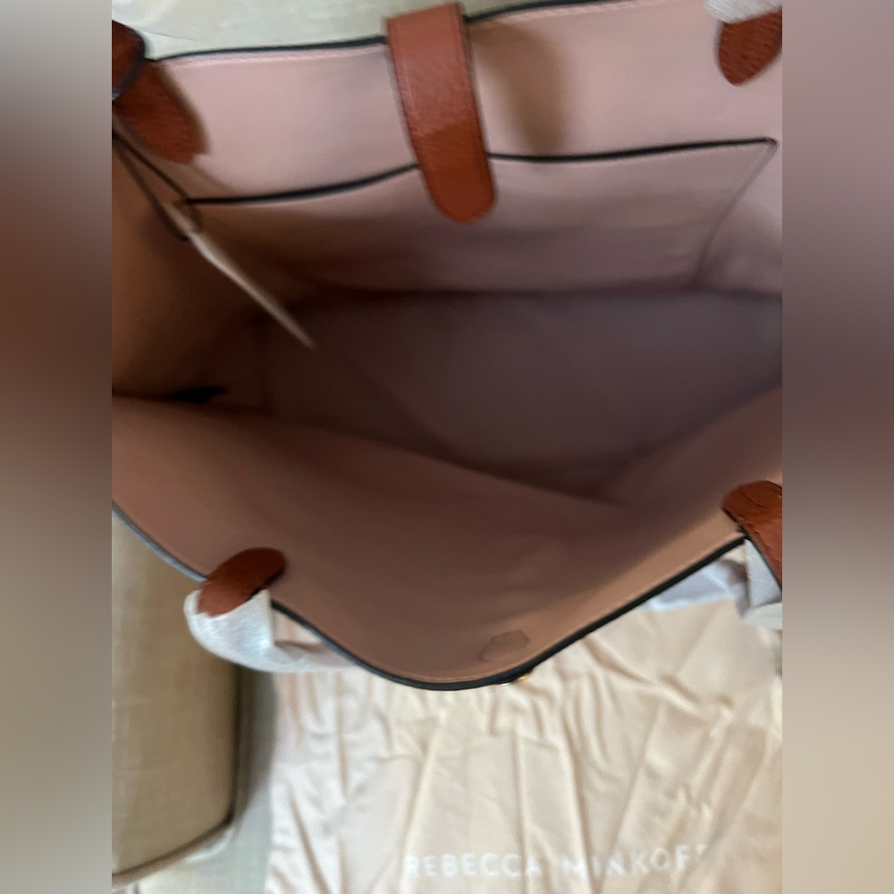 Rebecca Minkoff Brown Leather Megan Tote Bag Acorn - Picture 4 of 5